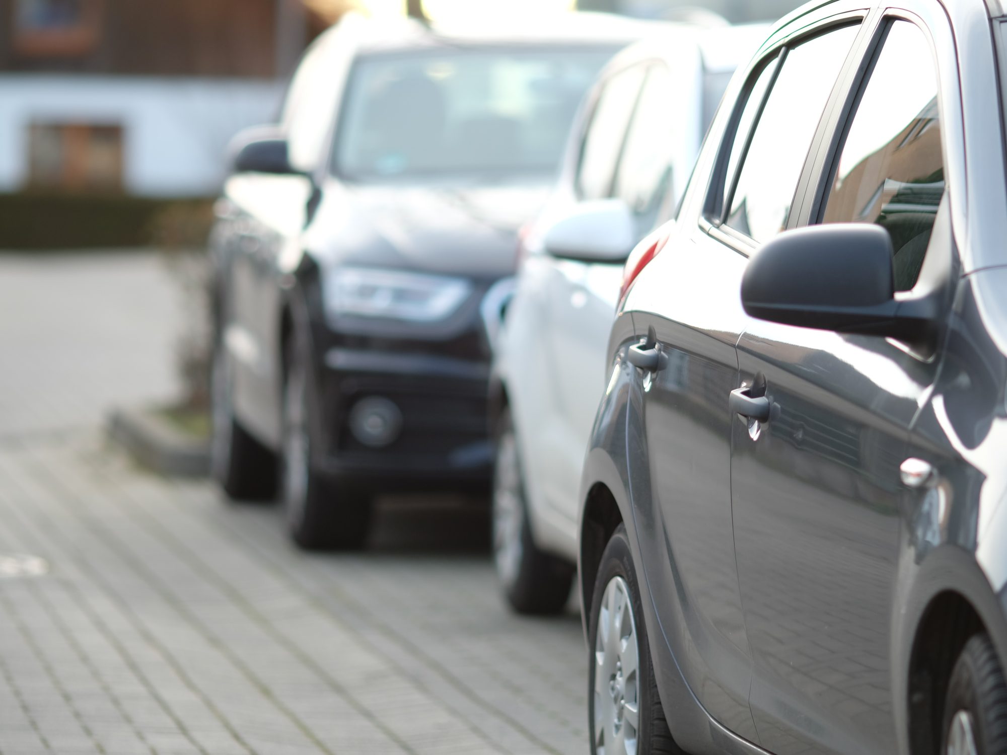 Sedans parked in a row